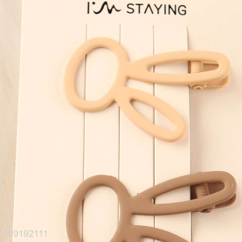 Good Quality 2 Pieces Matte Metal Alligator Hair Clips Cute Hairpins