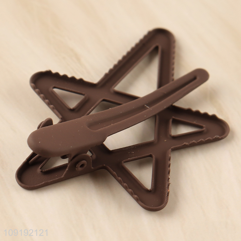 New Arrival 2 Pieces Matte Star Alligator Hair Clips Bang Clips