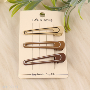 China Imports 3 Pieces Durable Metal Hair Clips Girls Metal Hairpins