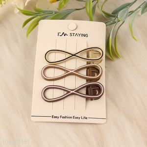 High Quality 3 Pieces Metal Hairpins Durable Metal Side Hair Clips