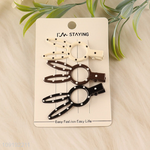 New Arrival 3 Pieces Rabbit Hair Clips Non-Slip Bang Clips Set