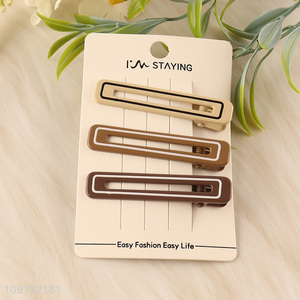 Factory Supply 3 Pieces Durable Metal Hair Clips Metal Hair Accessories