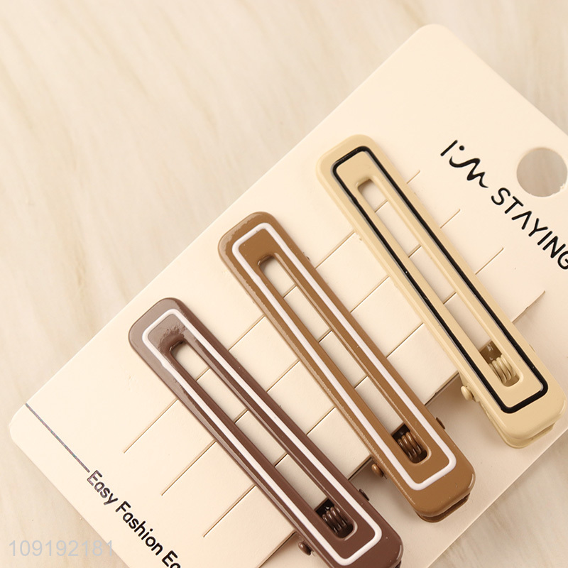 Factory Supply 3 Pieces Durable Metal Hair Clips Metal Hair Accessories