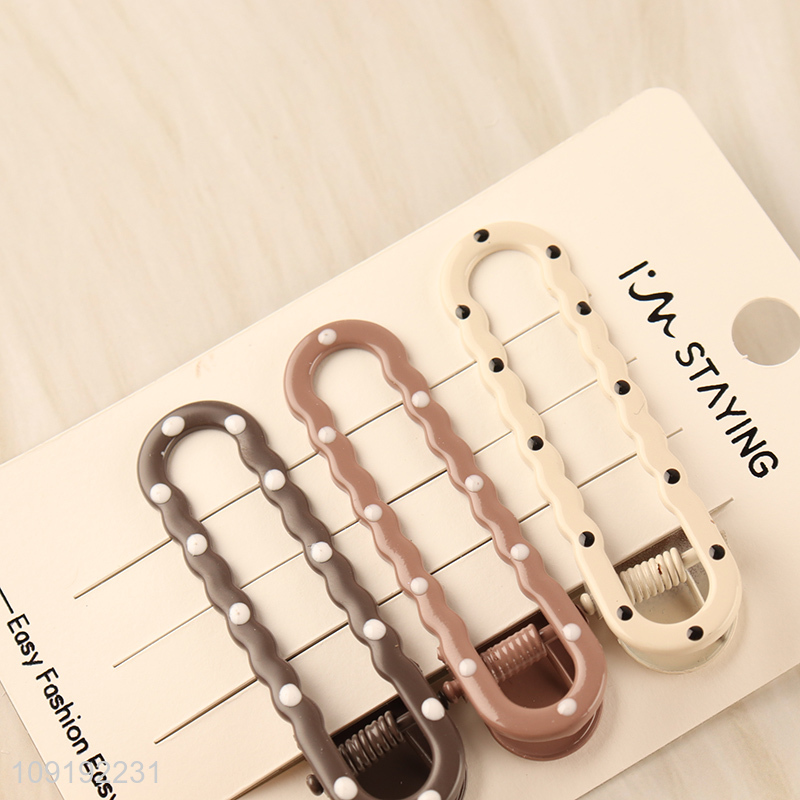 New Product 3 Pieces Cute Alligator Hair Clips Side Hair Clips