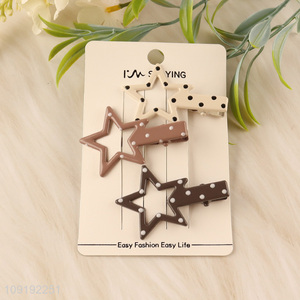Factory Price 3 Pieces Metal Star Hair Clips Star Hair Barrettes