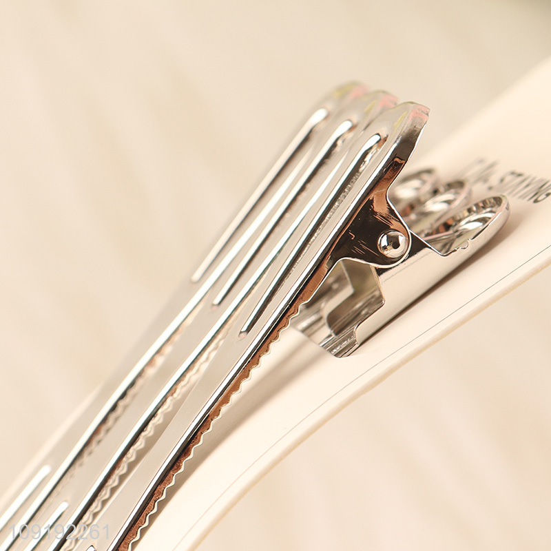 Wholesale 3 Pieces Silver Alligator Hair Clips Metal Hair Accessories