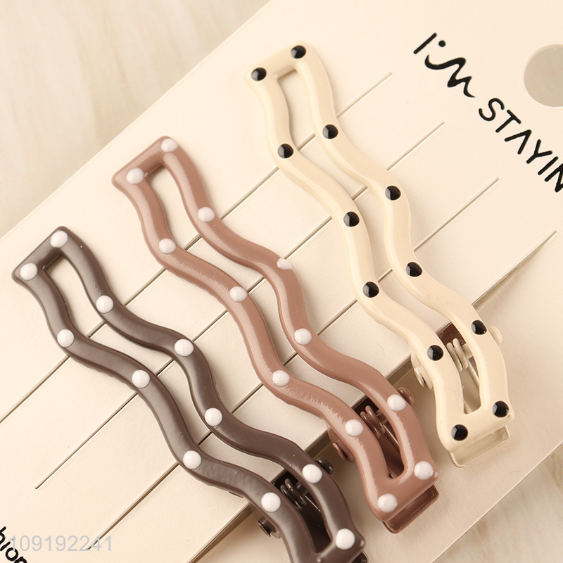 High Quality 3 Pieces Cute Hairpins Alligator Hair Clips for Women