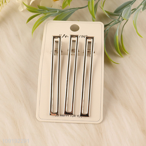 Hot Selling 3 Pieces Silver Alligator Hair Clips Non-Slip Hair Clips