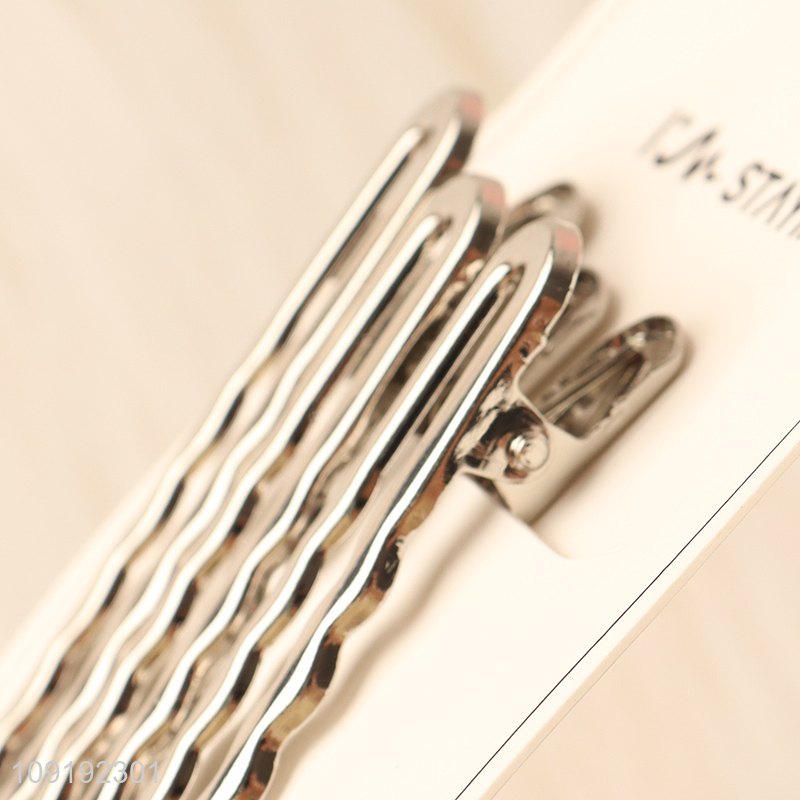 New Product 3 Pieces Silver Alligator Metal Hairpins Metal Hair Clips