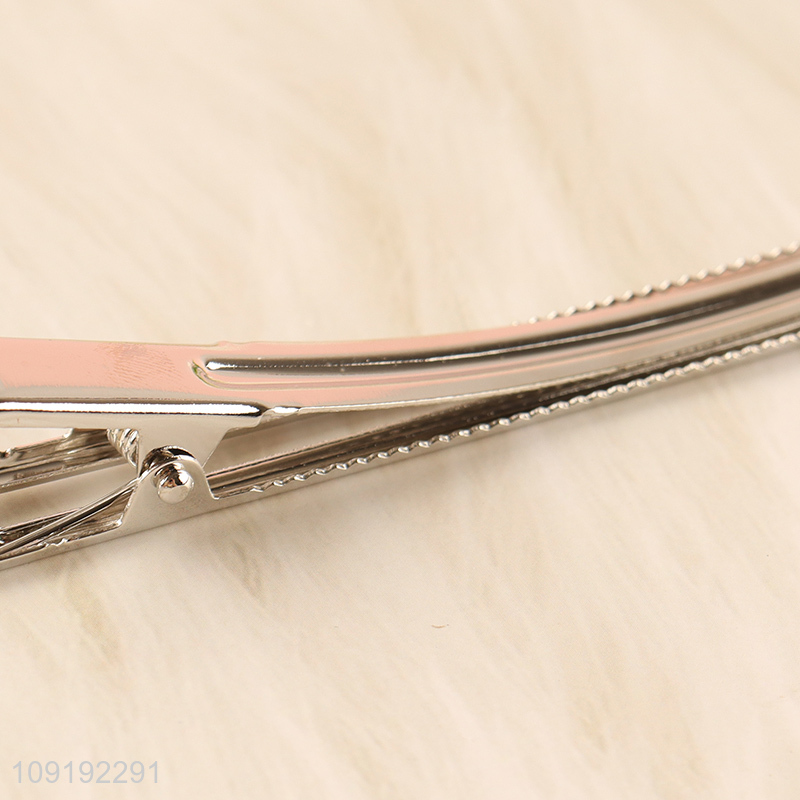 Hot Selling 3 Pieces Silver Alligator Hair Clips Non-Slip Hair Clips