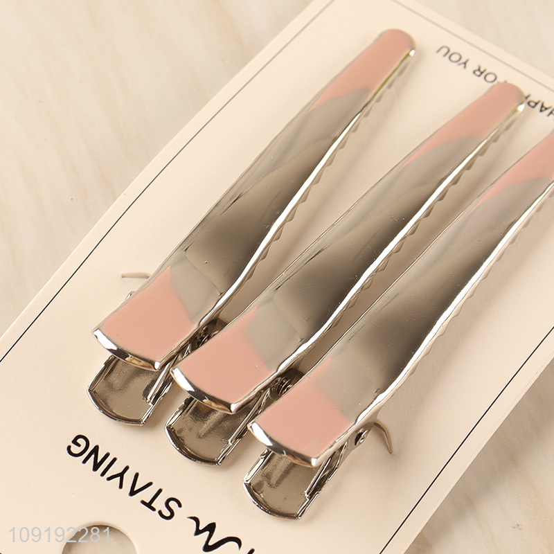 New Arrival 3 Pieces Silver Alligator Hair Clips Fashion Accessories