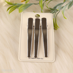 New Arrival 3 Pieces Silver Alligator Hair Clips Fashion Accessories