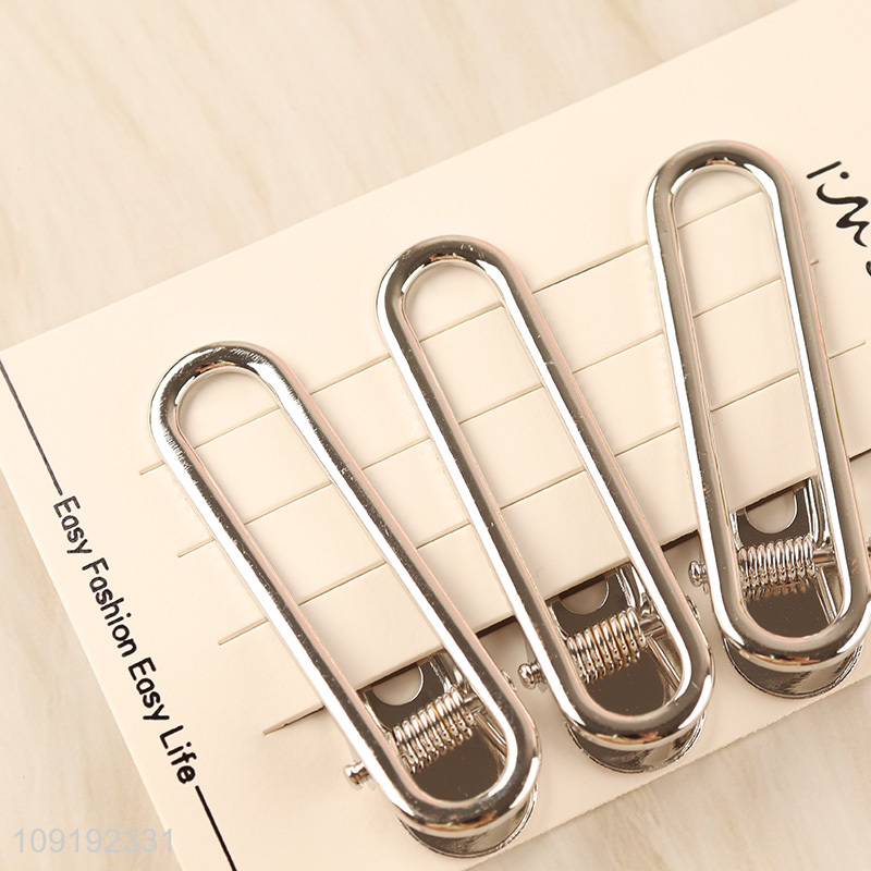 China Imports 3 Pieces Silver Alligator Hair Clips Hair Accessories