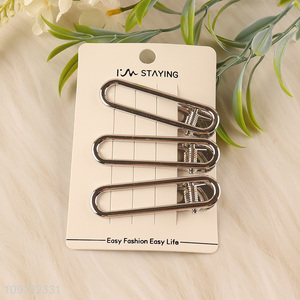 China Imports 3 Pieces Silver Alligator Hair Clips Hair Accessories