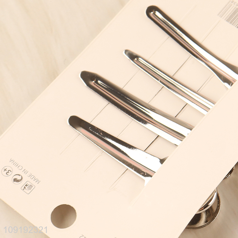 Factory Price 4 Pieces Silver Metal Hair Clips Metal Hairpins Set