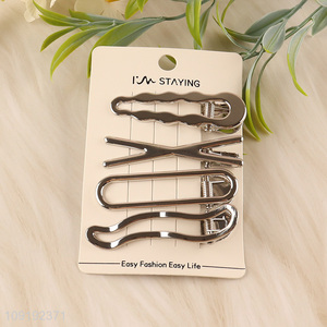 New Arrival 4 Pieces Silver Metal Hairpins Metal Hair Clips Wholesale