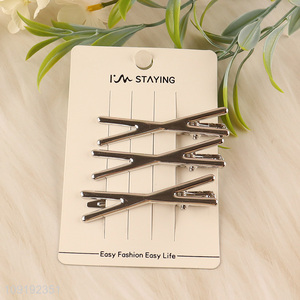 Wholesale 3 Pieces Silver Hair Clips Metal Hair Pins for Kids Girls