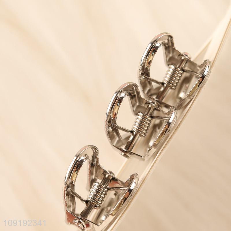 Factory Supply 3 Pieces Silver Metal Hair Clips Set for Women Girls