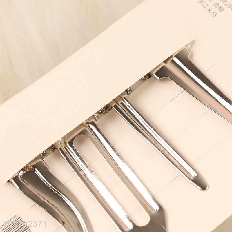 New Arrival 4 Pieces Silver Metal Hairpins Metal Hair Clips Wholesale