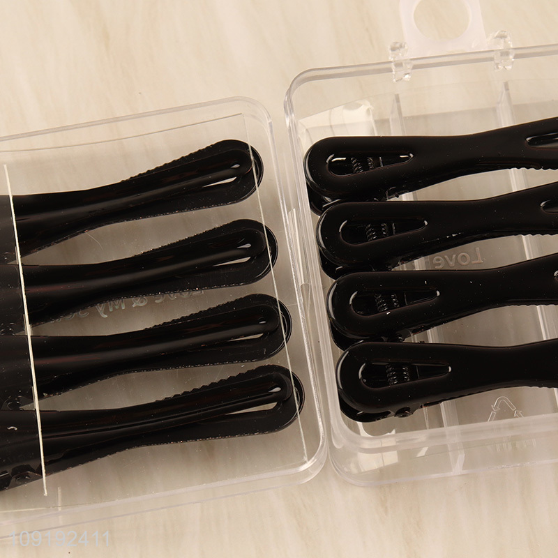 New Product 8 Pieces Black Hair Clips Non-Slip Metal Bang Clips