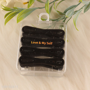 New Product 8 Pieces Black Hair Clips Non-Slip Metal Bang Clips