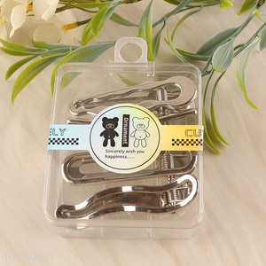 New Product 4 Pieces Silver Metal Alligator Hair Clips Metal Hairpins