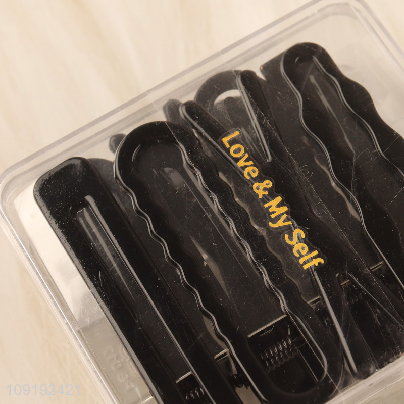 High Quality 8 Pieces Black Metal Side Hair Clips Metal Hairpins