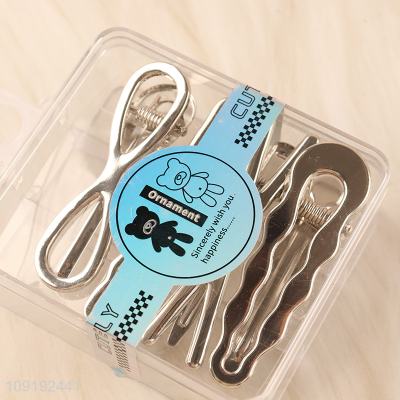 High Quality 4 Pieces Silver Alligator Hair Clips Metal Hair Accessories