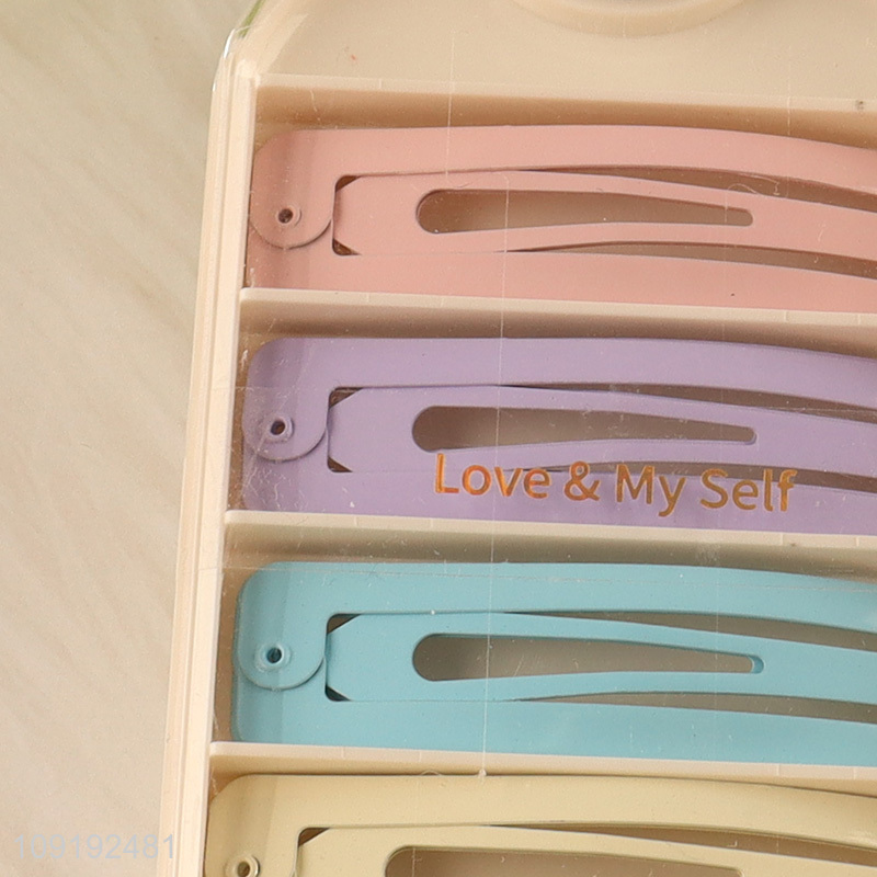 Hot Selling 8 Pieces Colorful Metal Snap Hair Clips Non-Slip Hairpins