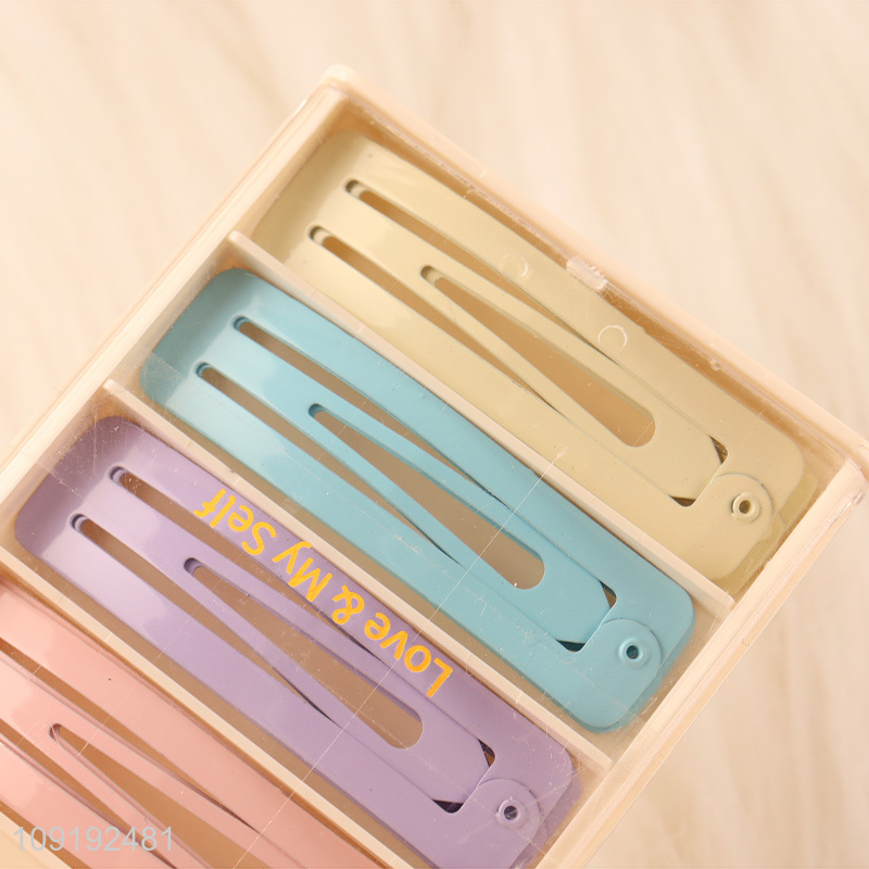 Hot Selling 8 Pieces Colorful Metal Snap Hair Clips Non-Slip Hairpins