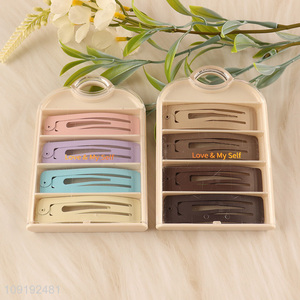 Hot Selling 8 Pieces Colorful Metal Snap Hair Clips Non-Slip Hairpins