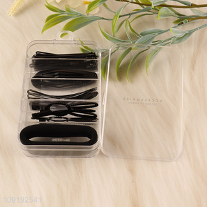 Good Quality Black Hair Tie And Hair Clips Set Hair Accessories