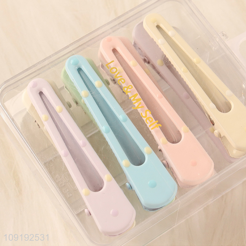 Factory Supply 8 Pieces Candy Color Metal Hair Clips Set for Girls