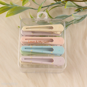 Factory Supply 8 Pieces Candy Color Metal Hair Clips Set for Girls