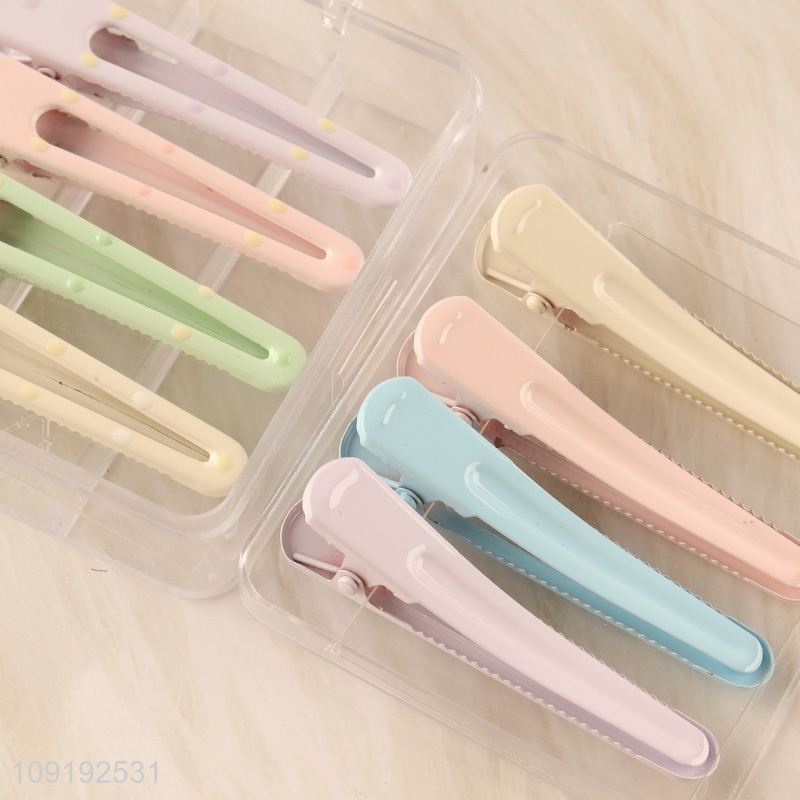 Factory Supply 8 Pieces Candy Color Metal Hair Clips Set for Girls