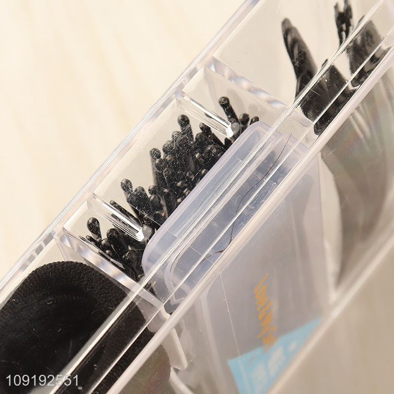 Hot Selling Black Hair Ties And Hair Clips Set for Women Girls