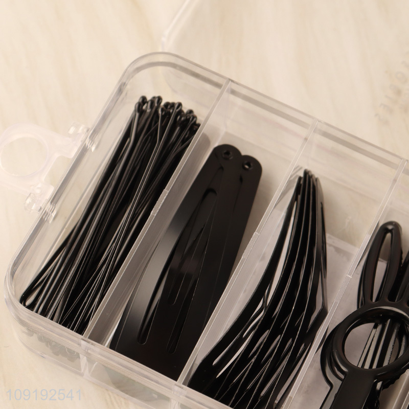 Good Quality Black Hair Tie And Hair Clips Set Hair Accessories