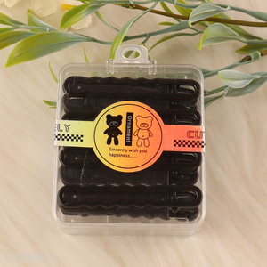 New Product 8 Pieces Black Metal Alligator Clips Metal Hair Clips