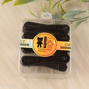 Hot Selling 8 Pieces Black Alligator Hair Clips Non-Slip Bang Clips