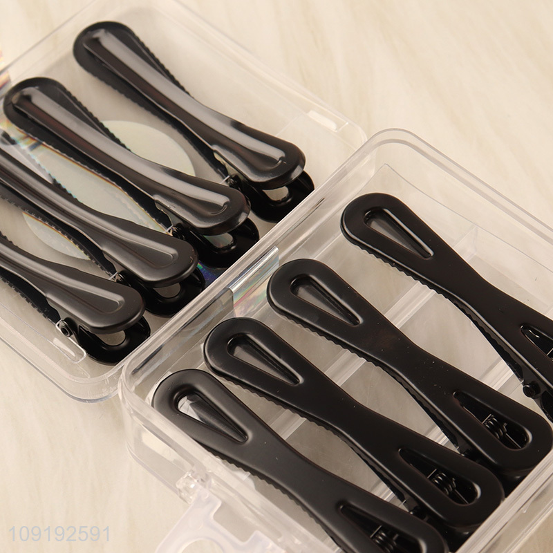 Hot Selling 8 Pieces Black Alligator Hair Clips Non-Slip Bang Clips