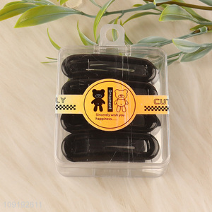 High Quality 8 Pieces Black Metal Snap Hair Clips Hairpins for Women