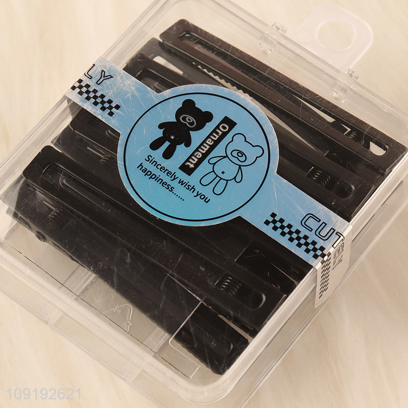 Factory Price 8 Pieces Black Metal Alligator Hair Clips Metal Hairpins