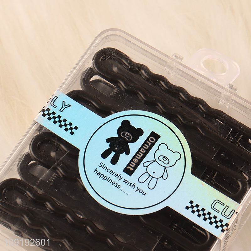 New Product 8 Pieces Black Metal Alligator Clips Metal Hair Clips