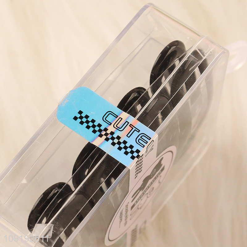 High Quality 8 Pieces Black Metal Snap Hair Clips Hairpins for Women