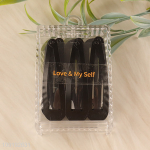 China Wholesale Black Metal Snap Hair Clips Metal Hair Barrettes