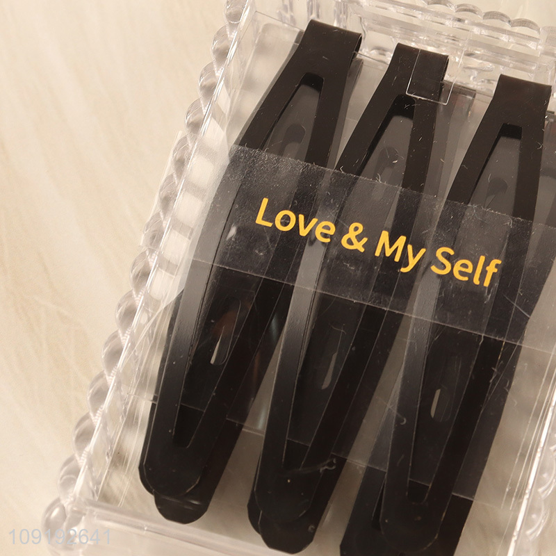 Factory Supply Black Hair Clips Metal Snap Hair Clips for Women