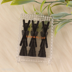 Hot Selling 6 Pieces Alligator Hair Clips Black Metal Hair Clips