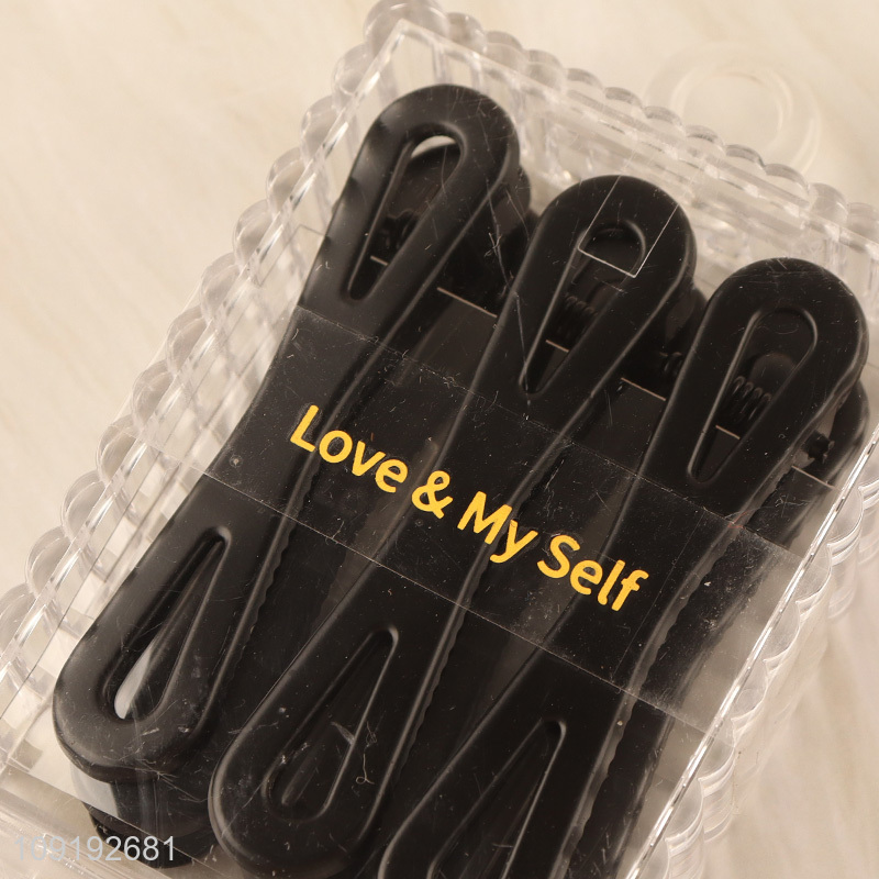 Wholesale 6 Pieces Metal Alligator Hair Clips Black Hair Clips Set