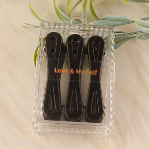 Wholesale 6 Pieces Metal Alligator Hair Clips Black Hair Clips Set