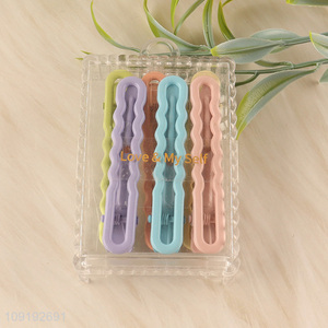 New Product 6 Pieces Candy Color Metal Alligator Hair Clips Hairpins